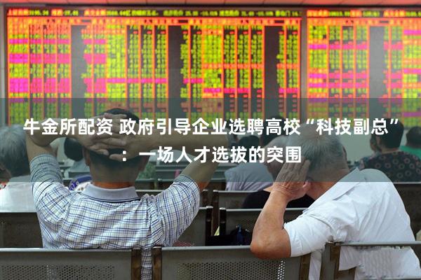 牛金所配资 政府引导企业选聘高校“科技副总”：一场人才选拔的突围